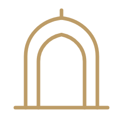 Arched doorway line icon