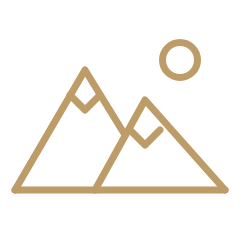 Mountains line icon